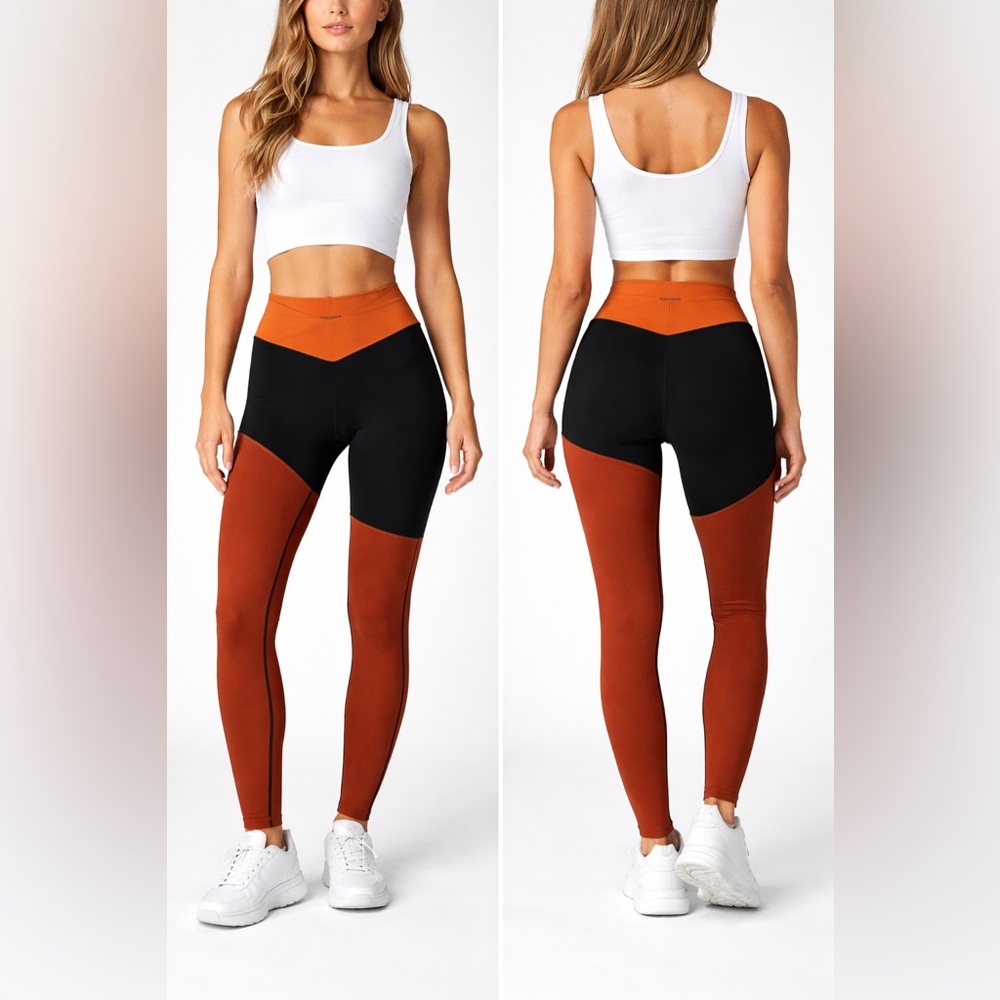 WeWoreWhat Colorblock High Waist Leggings
Small Orange Black Sculpt Activewear